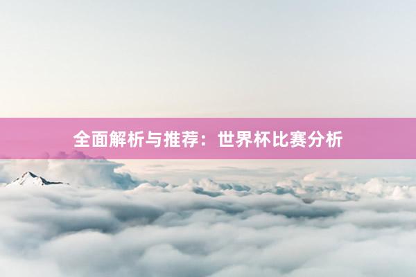 全面解析与推荐：世界杯比赛分析